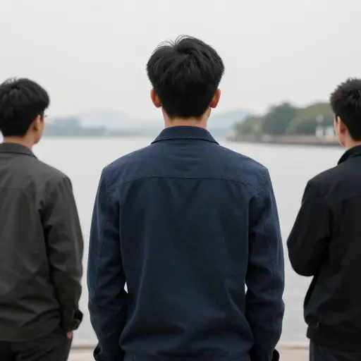 我背对着他们，所以看不见他们在做什么。