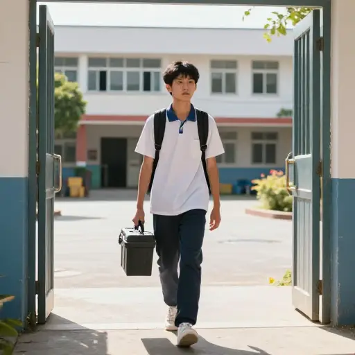 他15岁离开学校去学一门手艺。