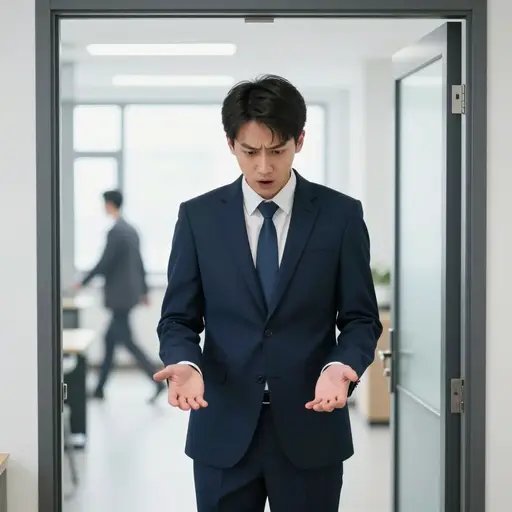 他因心神恍惚加上精疲力竭，把公文包落在了火车站台上，直到走进办公室才察觉。