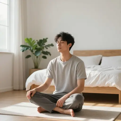 他每天早上进行20分钟的冥想以保持内心平静。