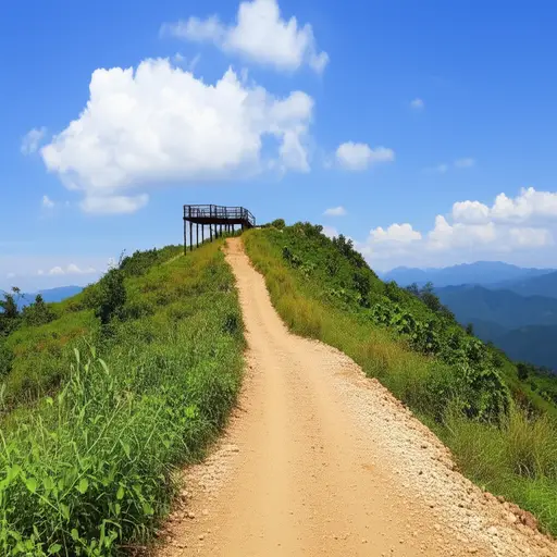 这条小路通往山上的观景台。