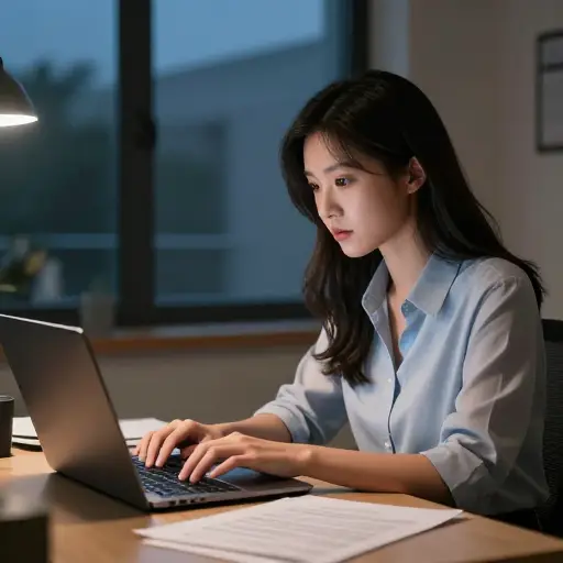 她为了按时完成报告，打字打得飞快。
