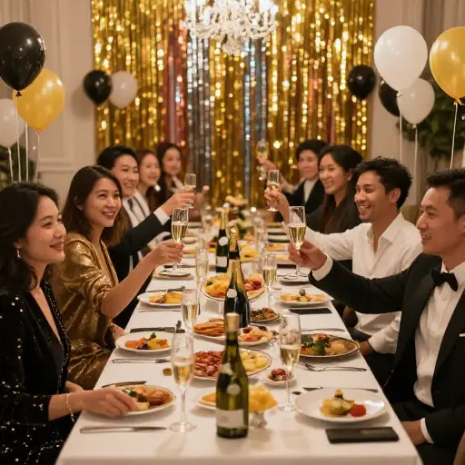 他们举办了一场奢华的派对来庆祝成功。
