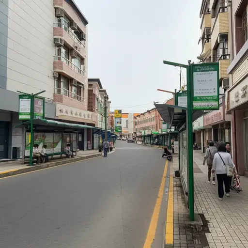 这个小镇有两个公交车站。