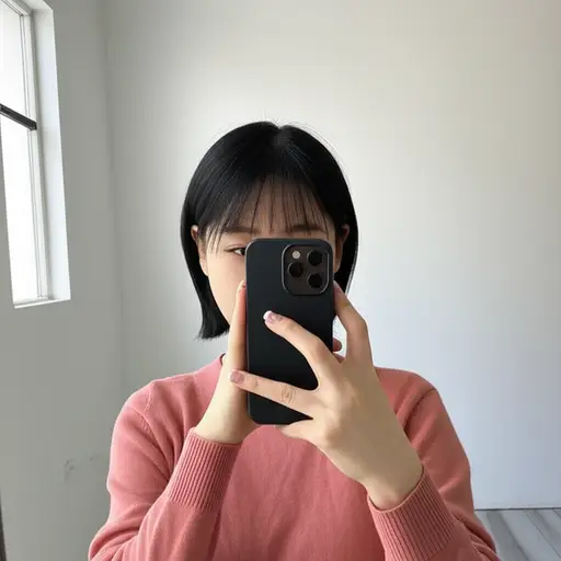 她发布了一张新发型的自拍。