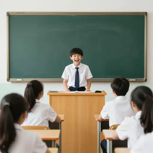 他对老师滑稽的模仿把我们所有人都逗乐了。