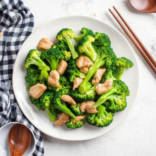 我晚餐做了一份西兰花炒鸡肉。