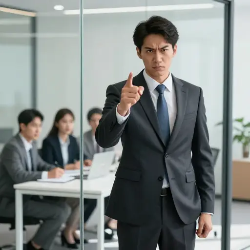 经理用专横的语气命令所有人立刻完成报告。