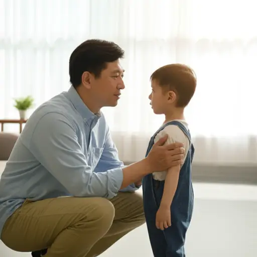 父亲教导儿子要勇敢面对困难，这才是真正的男子气概。