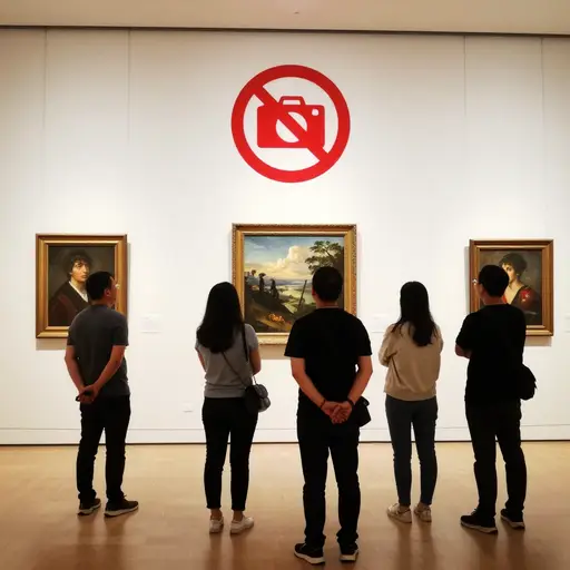 博物馆内不允许摄影。