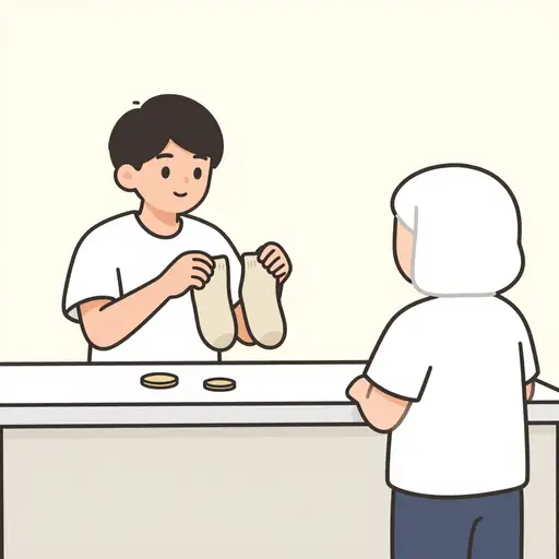 这些袜子多少钱？两美元。