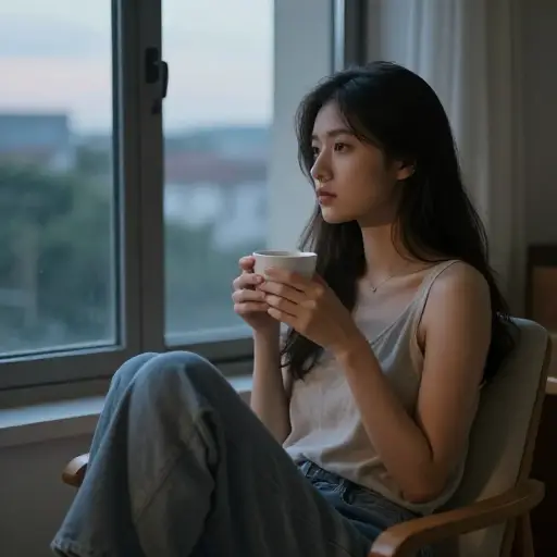 在孤独中，她渴望一次有意义的交谈。