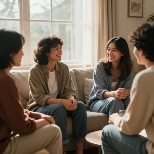 在支持性的环境中，人们更可能敞开心扉谈论自己的感受。