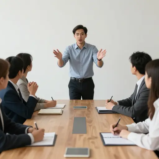 他告诉他们他很抱歉迟到了。