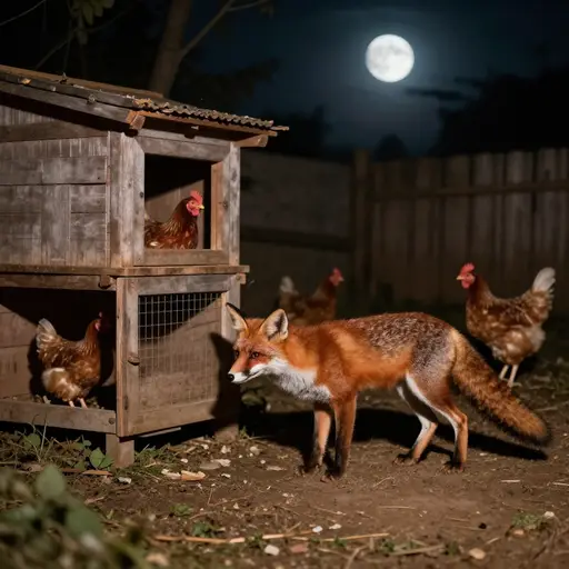 一只狐狸在夜间杀死了那些鸡。