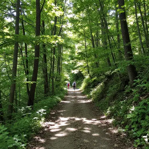 这条穿过森林的风景优美的小径非常受徒步旅行者欢迎。