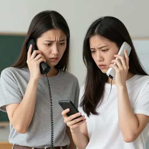 我们在电话旁焦急地等待着。