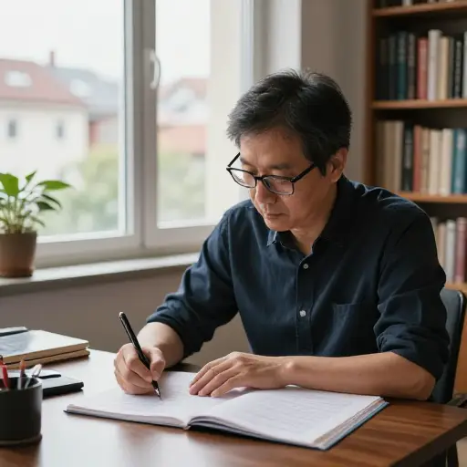 那位著名的小说家住在附近。