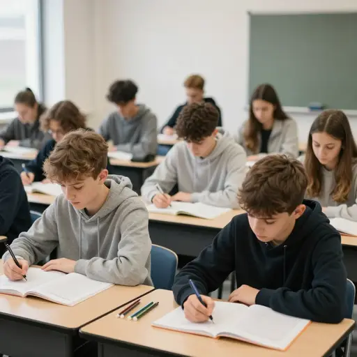 他在一所预科学院学习。