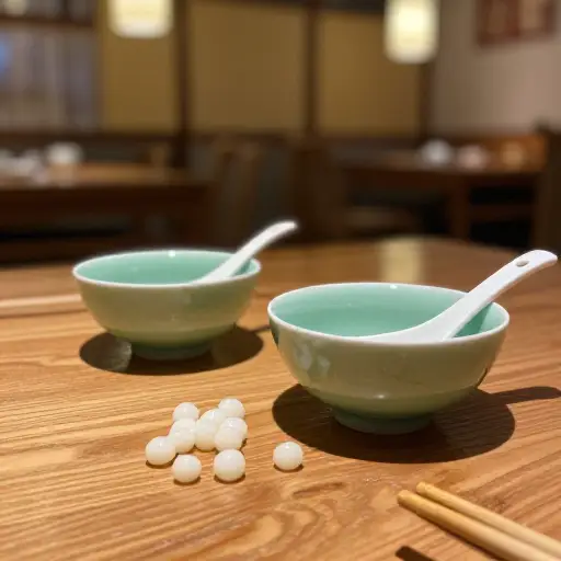 晚饭后我们吃了甜汤圆。