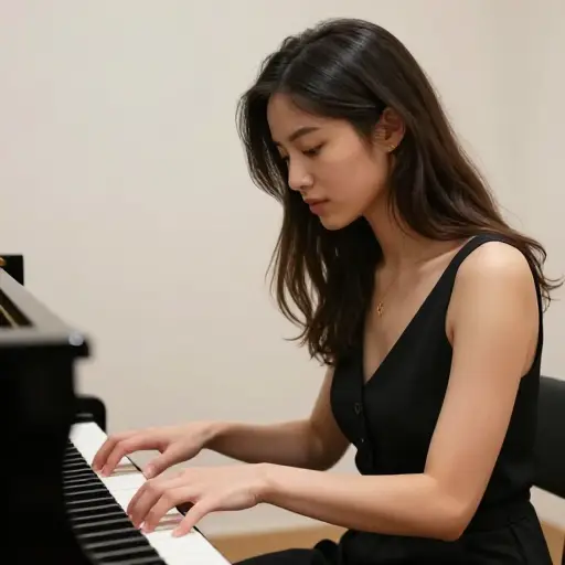 她是一位有天赋的音乐家，钢琴弹得很好。