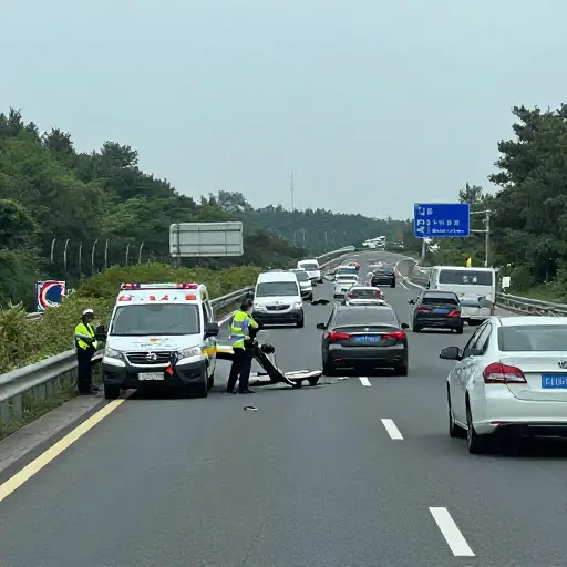 由于事故，官员们将交通从高速公路上分流。