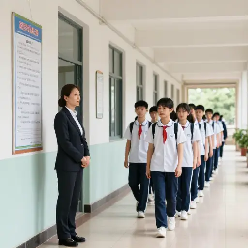 学校以严格的纪律标准执行校规。