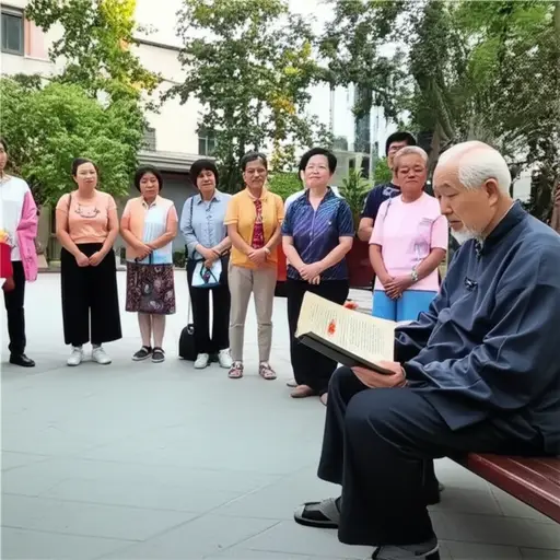 这位老者以令人敬仰的智慧赢得了整个社区的尊重。