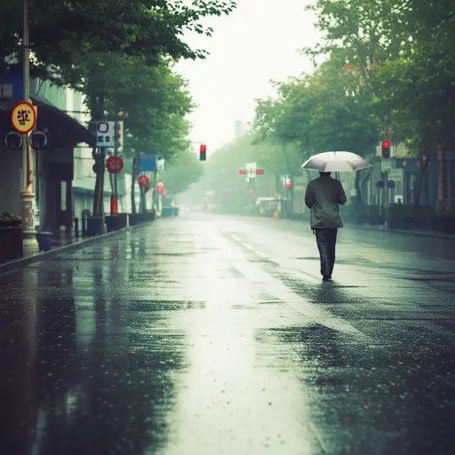 外面只是在下毛毛雨，你不需要穿雨衣。