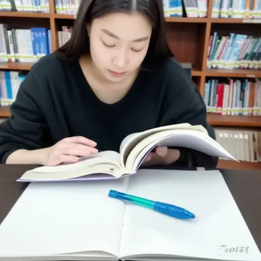 她是一名大学生，学习英语。