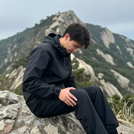 爬山后我的大腿疼。