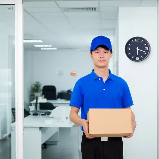 快递员每天下午三点来我们办公室取件。