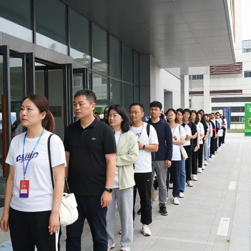 人们为了进入热门展览要排几个小时的队。