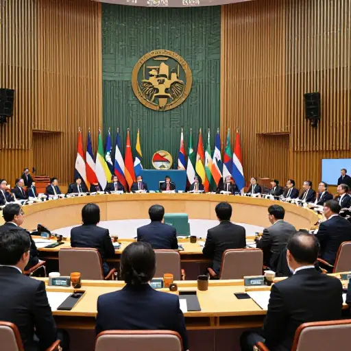 一个中国官员代表团参加了国际会议。