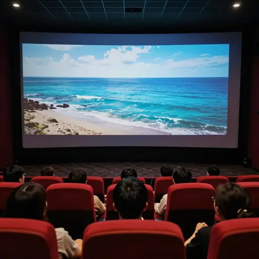 当大家都就座后，电影就开始。