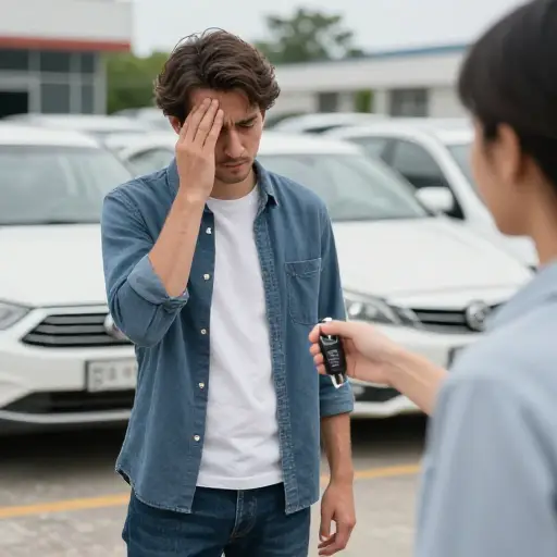 他不得不卖掉他的车来偿还贷款。