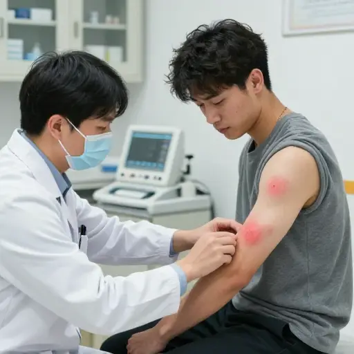 他因一种罕见皮肤病正在接受治疗。