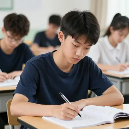 他在考试中的表现令人满意。
