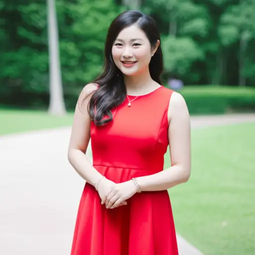 她穿着那条红裙子看起来美极了。