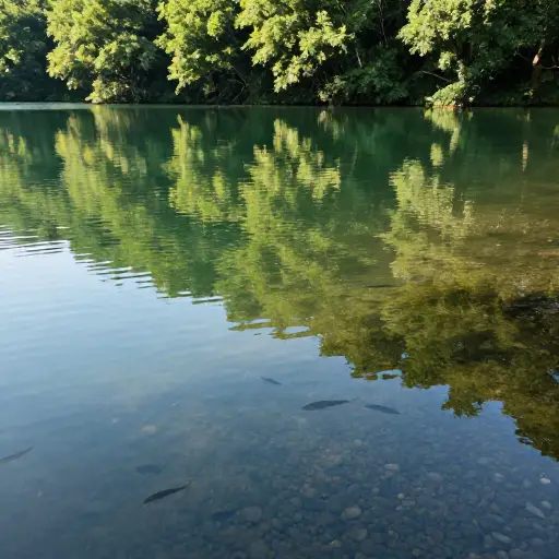 湖中的水极其清澈。