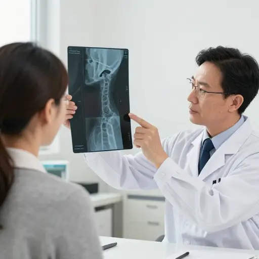 医生检查后发现他的寰椎有些轻微错位。