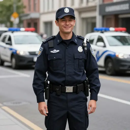 他的爸爸是一名警察。
