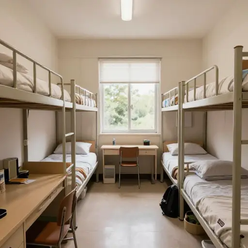 我们的大学宿舍每间房有四张床。