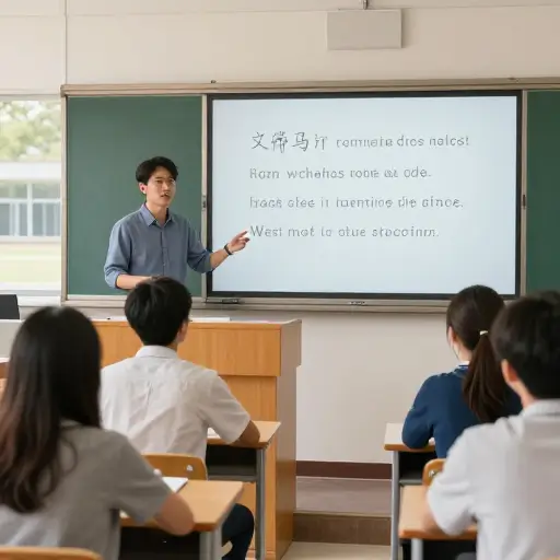 这所学校目前正在教三门语言。