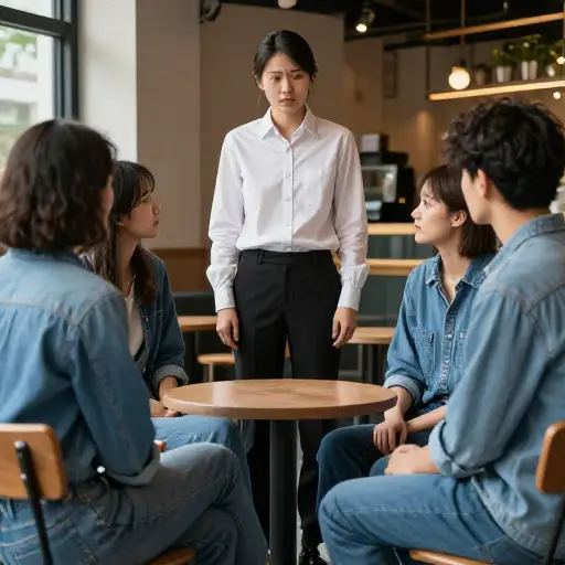 其他人都穿着牛仔裤，我穿着办公室服装感到完全不合适。
