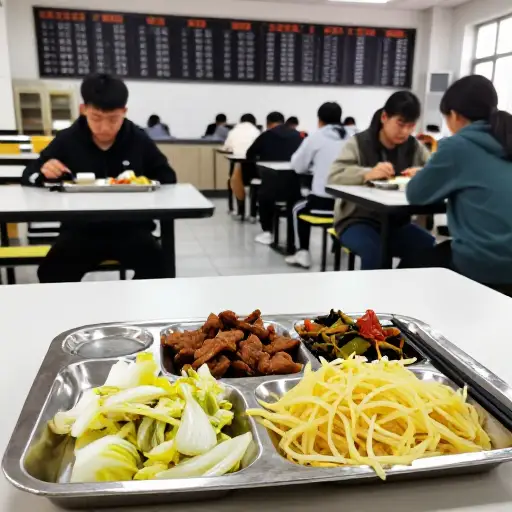 食堂的食物淡而无味，而且每天的菜单几乎都一样。