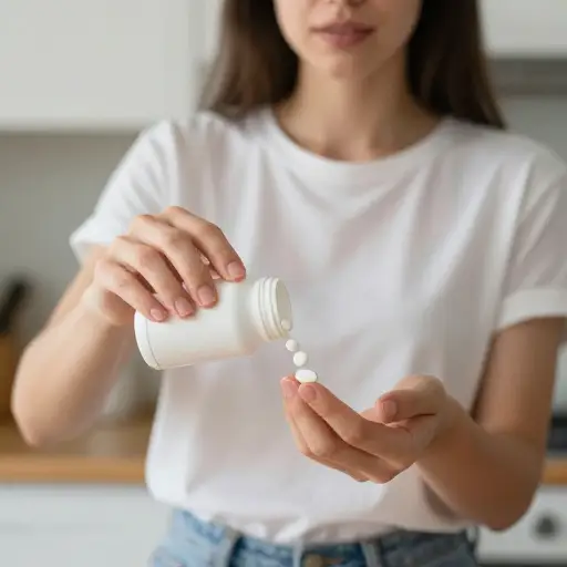 她每天服用维生素补充剂。