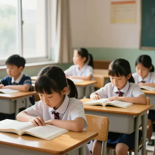 孩子们终于安静下来，有片刻的宁静。