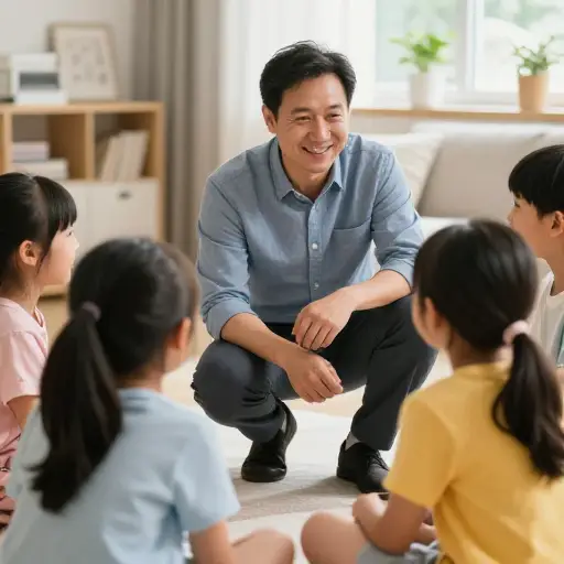 他从未对孩子们提高嗓门。