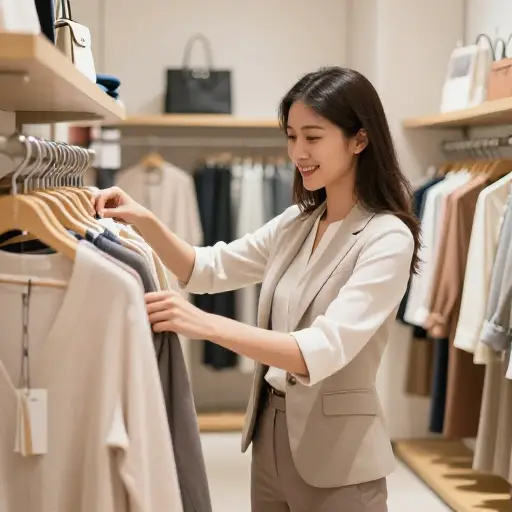 我的第一份工作是在一家服装店当女销售员。